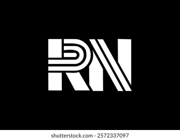 RN Logo Design Template Vector Graphic Branding Element.
