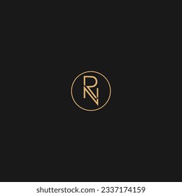 RN Logo design vector. RN circle letter logo design.
