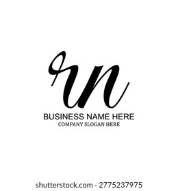 RN logo is a modern minimal brand identity featuring creative monogram design. Perfect for business branding, corporate identity and digital branding. This clean design delivers professional identity, strong typography design and unique visual impact for luxury branding and modern companies.