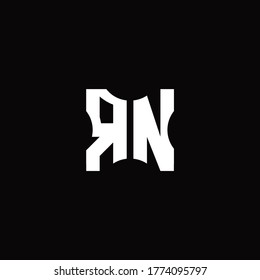 Monograma de logotipo RN con elementos cortados plantilla de diseño
