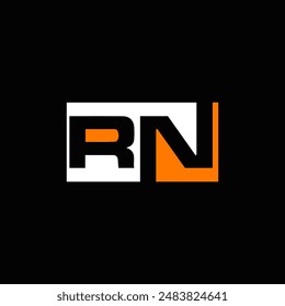 RN logo. R N design. White RN letter. RN, R N letter logo design. Initial letter RN linked circle uppercase monogram logo.