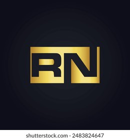 RN logo. R N design. White RN letter. RN, R N letter logo design. Initial letter RN linked circle uppercase monogram logo.