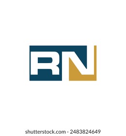 Logo de RN. Diseño R N. Letra RN blanca. Diseño de logotipo de letra RN, R N. Letra inicial RN vinculada círculo mayúscula monograma logo.