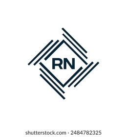 Logo de RN. Diseño R N. Letra RN blanca. Diseño de logotipo de letra RN, R N. Letra inicial RN vinculada círculo mayúscula monograma logo.