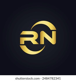 Logo de RN. Diseño R N. Letra RN blanca. Diseño de logotipo de letra RN, R N. Letra inicial RN vinculada círculo mayúscula monograma logo.