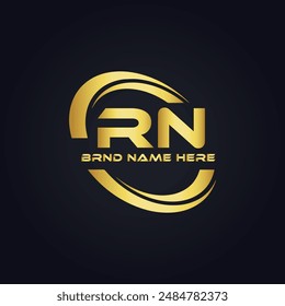 Logo de RN. Diseño R N. Letra RN blanca. Diseño de logotipo de letra RN, R N. Letra inicial RN vinculada círculo mayúscula monograma logo.