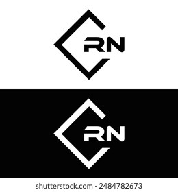 Logo de RN. Diseño R N. Letra RN blanca. Diseño de logotipo de letra RN, R N. Letra inicial RN vinculada círculo mayúscula monograma logo.