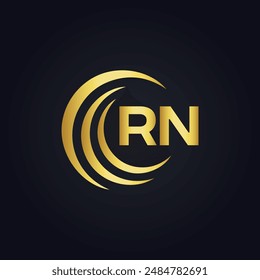 Logo de RN. Diseño R N. Letra RN blanca. Diseño de logotipo de letra RN, R N. Letra inicial RN vinculada círculo mayúscula monograma logo.