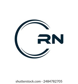 RN logo. R N design. White RN letter. RN, R N letter logo design. Initial letter RN linked circle uppercase monogram logo.