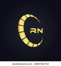 RN logo. R N design. White RN letter. RN, R N letter logo design. Initial letter RN linked circle uppercase monogram logo.