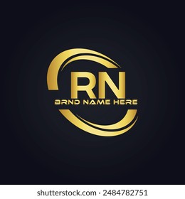 Logo de RN. Diseño R N. Letra RN blanca. Diseño de logotipo de letra RN, R N. Letra inicial RN vinculada círculo mayúscula monograma logo.