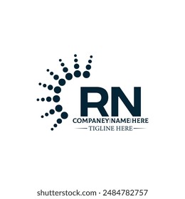 RN logo. R N design. White RN letter. RN, R N letter logo design. Initial letter RN linked circle uppercase monogram logo.