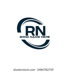 Logo de RN. Diseño R N. Letra RN blanca. Diseño de logotipo de letra RN, R N. Letra inicial RN vinculada círculo mayúscula monograma logo.