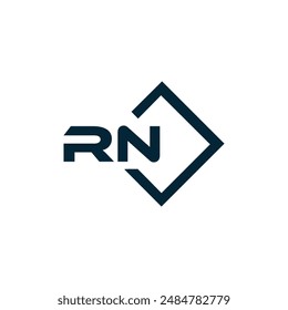 RN logo. R N design. White RN letter. RN, R N letter logo design. Initial letter RN linked circle uppercase monogram logo.