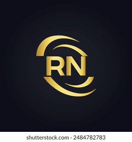 Logo de RN. Diseño R N. Letra RN blanca. Diseño de logotipo de letra RN, R N. Letra inicial RN vinculada círculo mayúscula monograma logo.