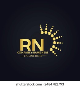 Logo de RN. Diseño R N. Letra RN blanca. Diseño de logotipo de letra RN, R N. Letra inicial RN vinculada círculo mayúscula monograma logo.