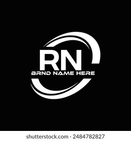 RN logo. R N design. White RN letter. RN, R N letter logo design. Initial letter RN linked circle uppercase monogram logo.