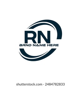 Logo de RN. Diseño R N. Letra RN blanca. Diseño de logotipo de letra RN, R N. Letra inicial RN vinculada círculo mayúscula monograma logo.