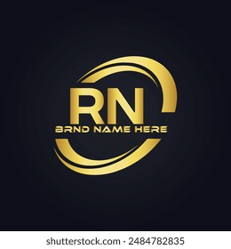 Logo de RN. Diseño R N. Letra RN blanca. Diseño de logotipo de letra RN, R N. Letra inicial RN vinculada círculo mayúscula monograma logo.