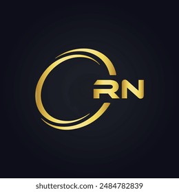 Logo de RN. Diseño R N. Letra RN blanca. Diseño de logotipo de letra RN, R N. Letra inicial RN vinculada círculo mayúscula monograma logo.