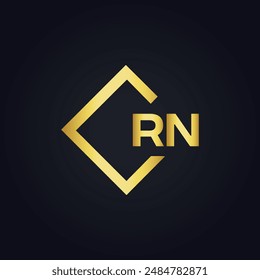 Logo de RN. Diseño R N. Letra RN blanca. Diseño de logotipo de letra RN, R N. Letra inicial RN vinculada círculo mayúscula monograma logo.