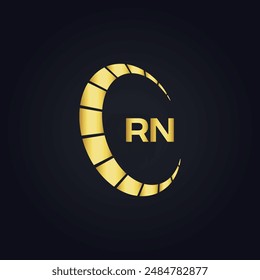 Logo de RN. Diseño R N. Letra RN blanca. Diseño de logotipo de letra RN, R N. Letra inicial RN vinculada círculo mayúscula monograma logo.