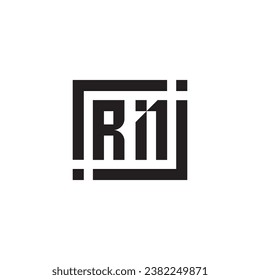 RN minimalist geometric symbol logo in high quality professional design that will print well across any print media