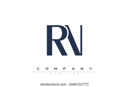 RN Modern Initials Logo Design. Branding logo with stylized initials showcasing bold design and modern aesthetic. Ideal for professional business branding or creative projects focusing on minimalistic