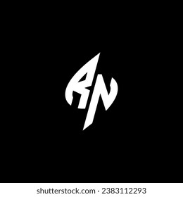 RN monogram esport logo design with cool shape concept in vector