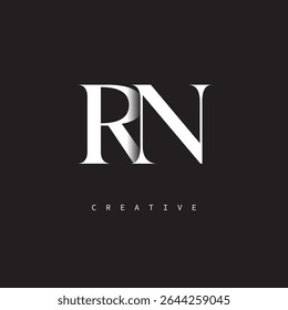 RN Monogram Logo Minimal Elegant Letter Mark para el lujo, la moda   Marcas creativas	
