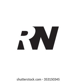 RN negative space letter logo