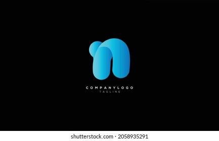 RN NR Abstract initial monogram letter alphabet logo design