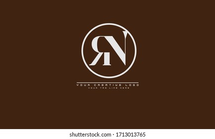 RN NR abstract vector logo monogram template