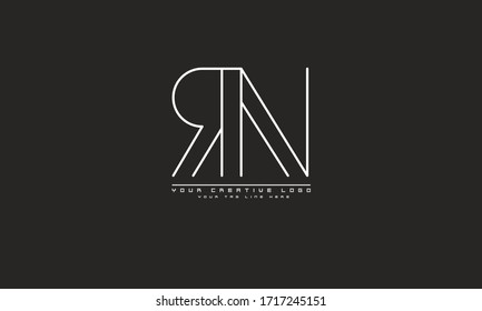 RN NR abstract vector logo monogram template
