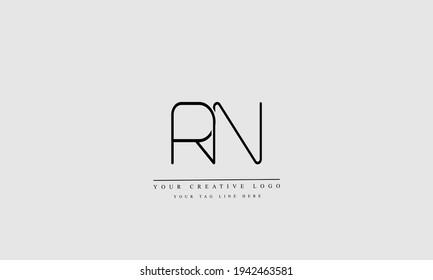 RN NR abstract vector logo monogram template