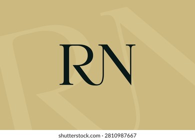 RN or NR letter logo icon design. Classic style luxury initials monogram.