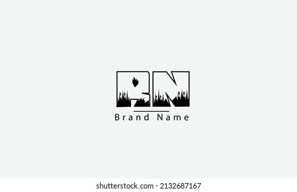 RN NR R N abstract vector logo monogram template