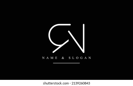 RN, NR, R, N abstract letters logo monogram