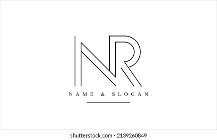 RN, NR, R, N abstract letters logo monogram