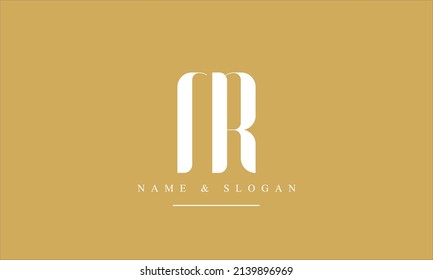 Monograma del logotipo de las letras abstractas RN, NR, R, N