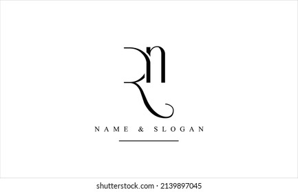 RN, NR, R, N abstract letters logo monogram