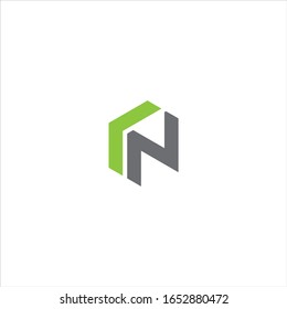 RN or NR Unique monogram style logo design with blue and grey.