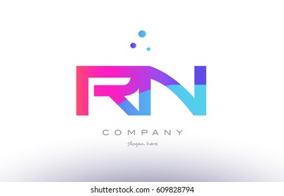 rn r n  creative pink purple blue modern dots creative alphabet gradient company letter logo design vector icon template