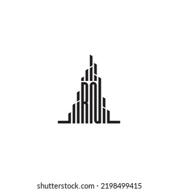 RN skyscraper initial logo concept in high quality professional design that will print well across any print media