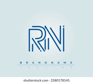 RN Technology Letter Logo Template. This tech letter logo is a graphic mark that uses letters to represent a technology company.