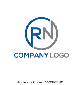 RN text logo template vector for your need