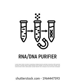 RNA or DNA purifier thin line icon. RNA extraction. Vector illustration. 