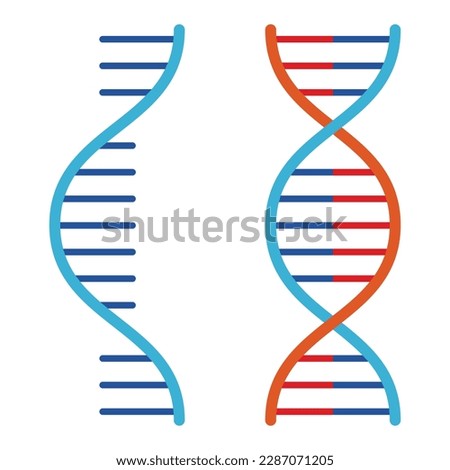 RNA and DNA related vector thin line icon Isolated on white background. Vector illustration