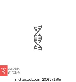 RNA icon, biology, chromosome, DNA. Genetic code symbol Outline style. genome molecular spiral genetic. Heredity biological. editable stroke vector illustration design on white background. EPS 10