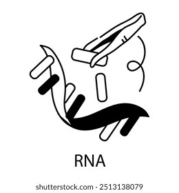 Rna icon designed in hand drawn style 